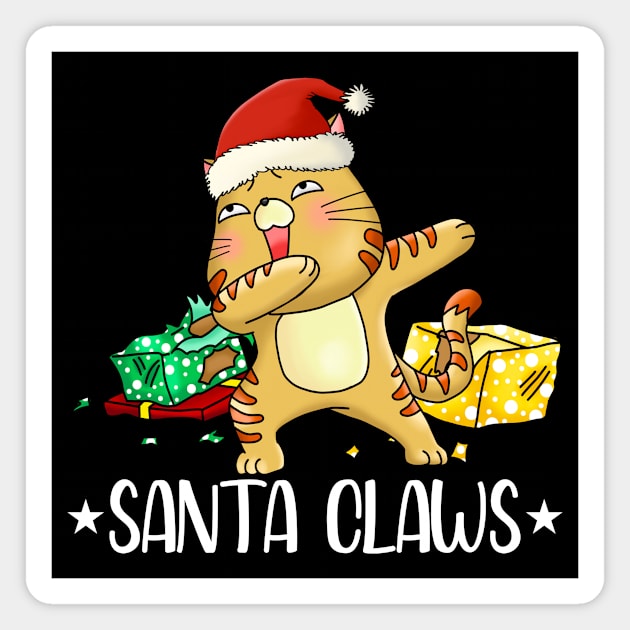 Santa Claws, Cute Cat, Kitty, Xmas, Funny Christmas Kitty Magnet by PorcupineTees